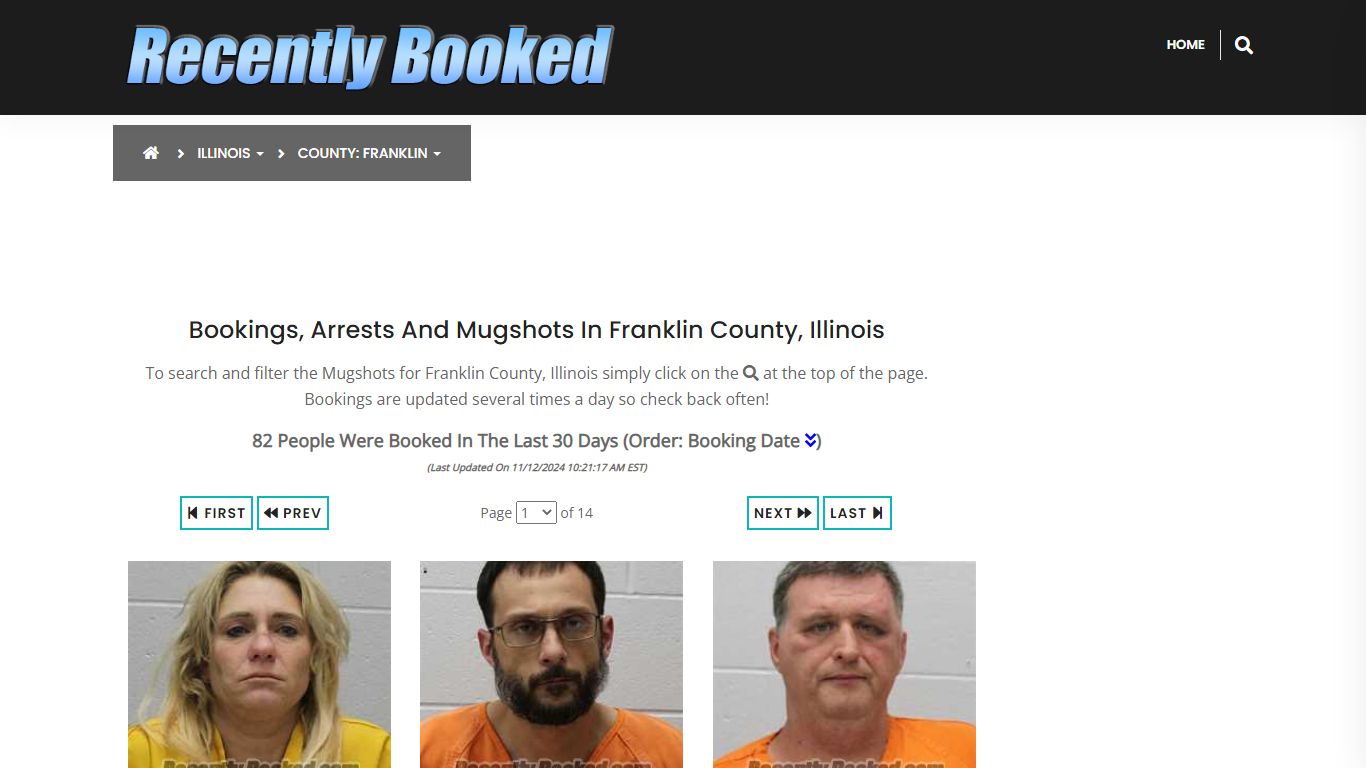 Bookings, Arrests and Mugshots in Franklin County, Illinois