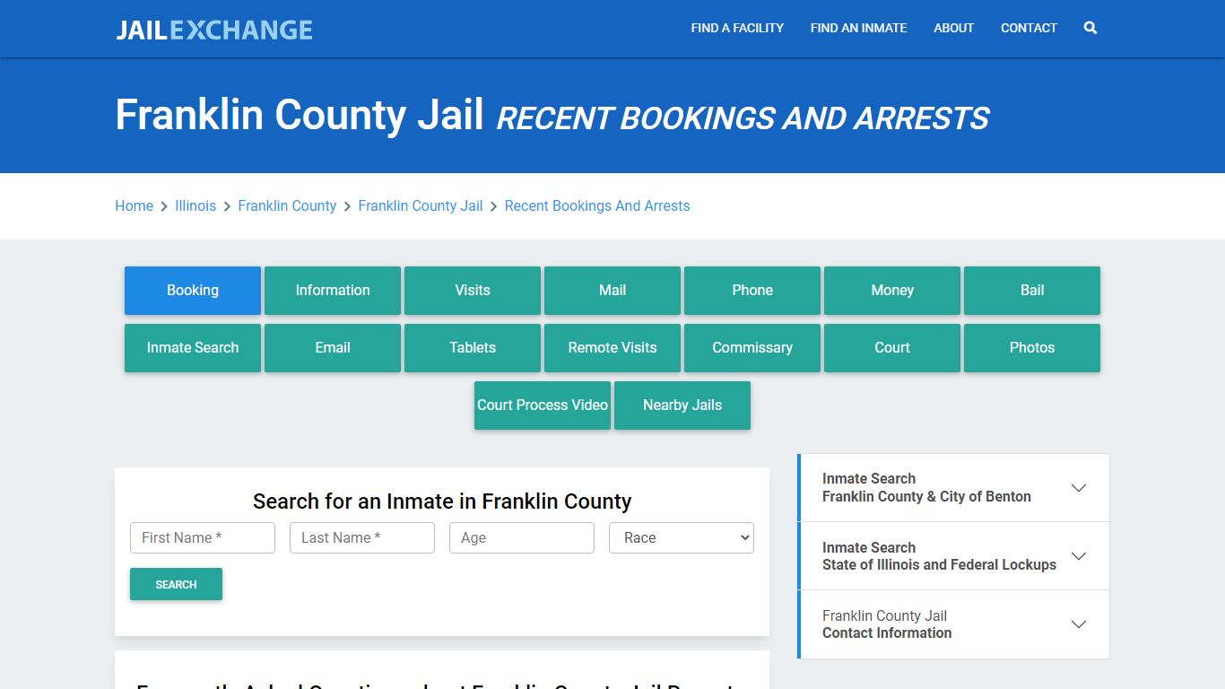 Franklin County Jail IL Recent Arrests and Bookings - Jail Exchange