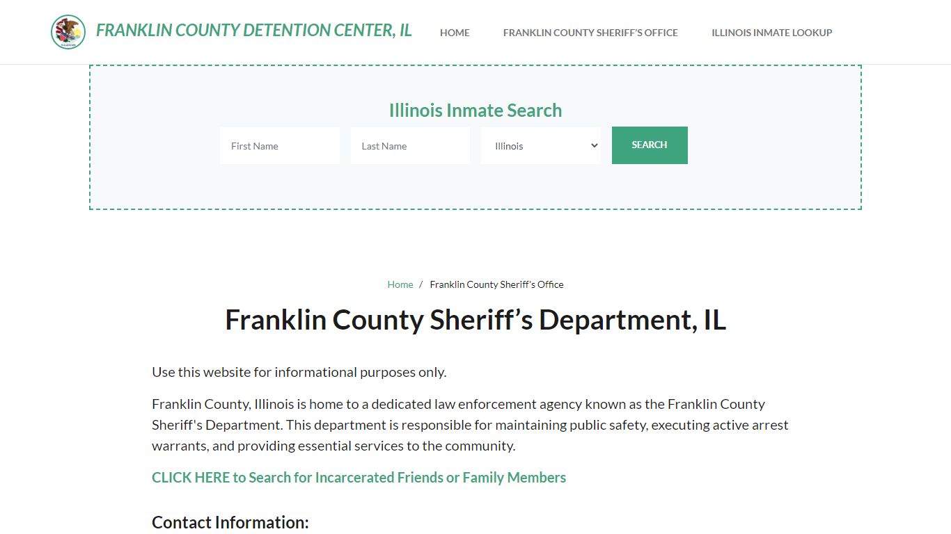 Franklin County Sheriff Department, IL Arrests, Warrant Lookup